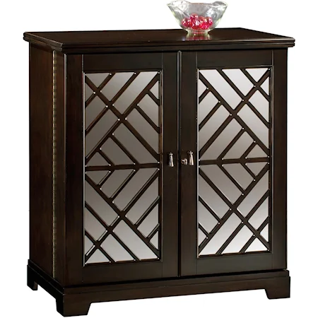 Barolo Console Wine & Bar Cabinet with Mirrored Door Panels